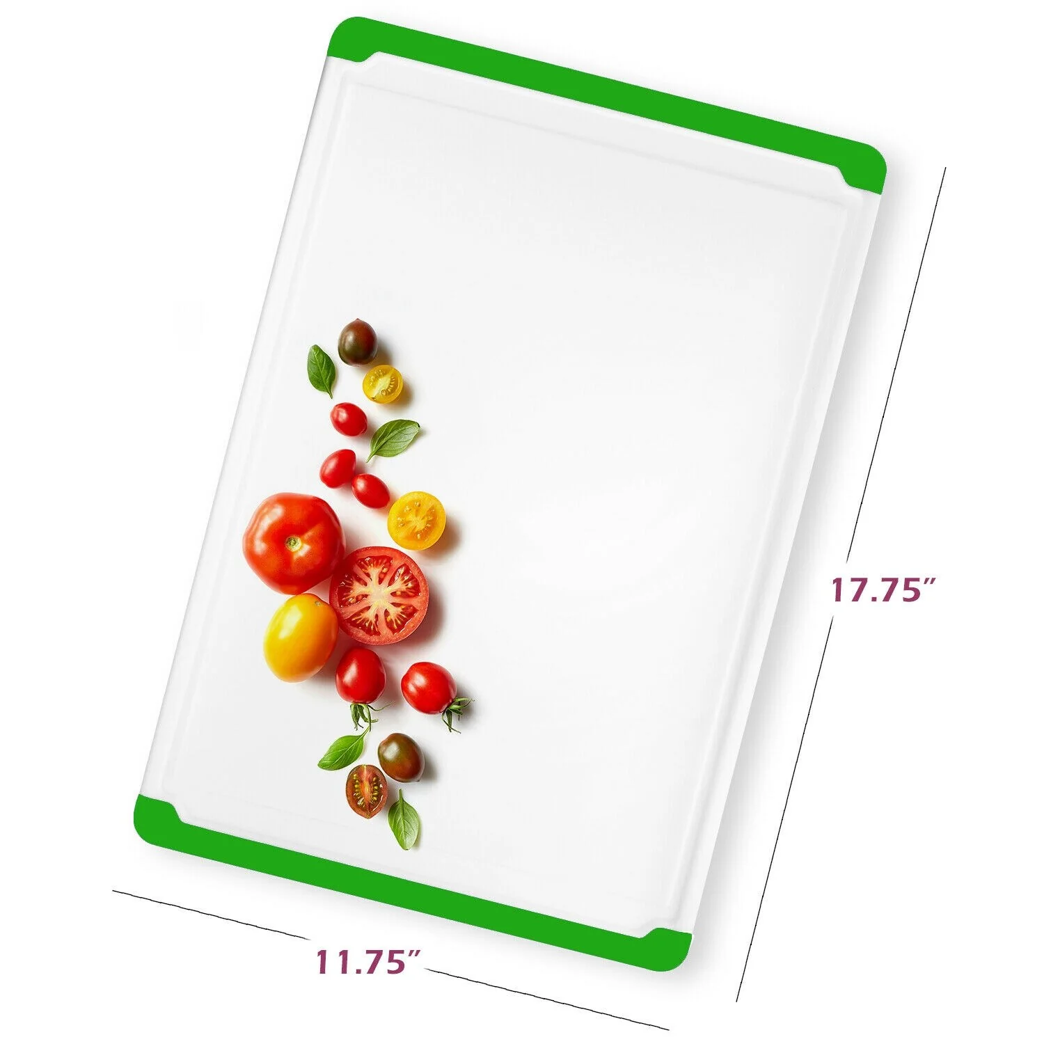 Plastic Cutting Boards - Large 18 x 12 Inch Rubber Cutting Board with Juice Grooves, Non-Slip, Dishwasher Safe Cutting Boards