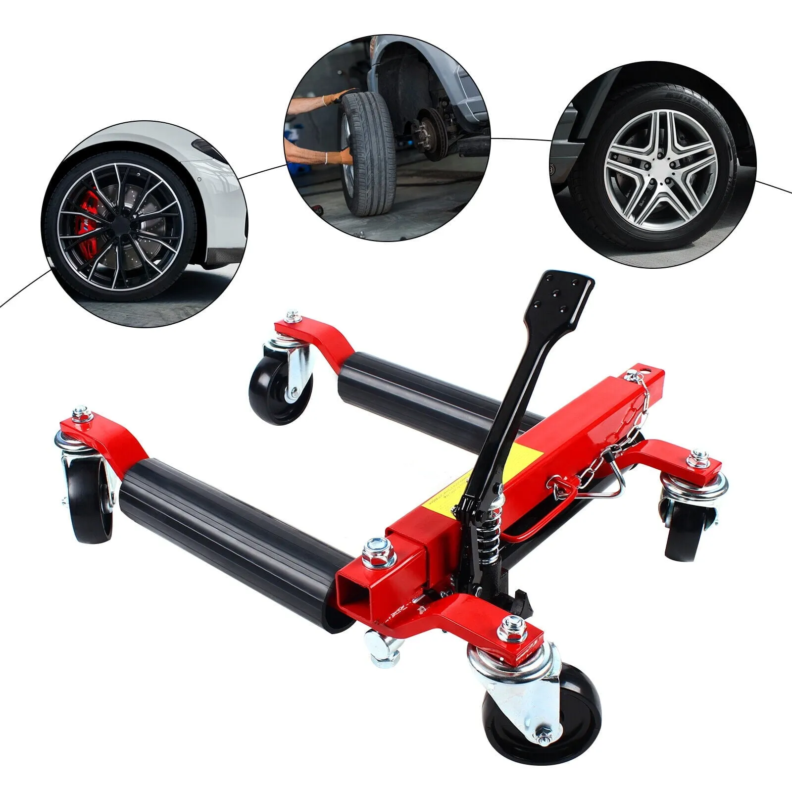1500lb HYDRAULIC Positioning Car Wheel Dolly Jack Lift Auto Vehicle Moving Hoist