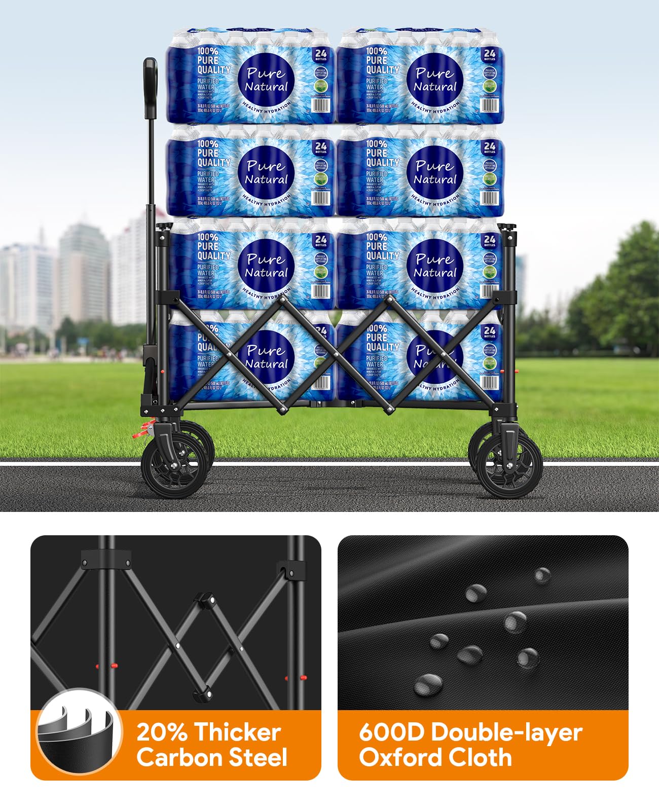 Raynesys Collapsible Foldable Wagon Cart 330lbs Capacity