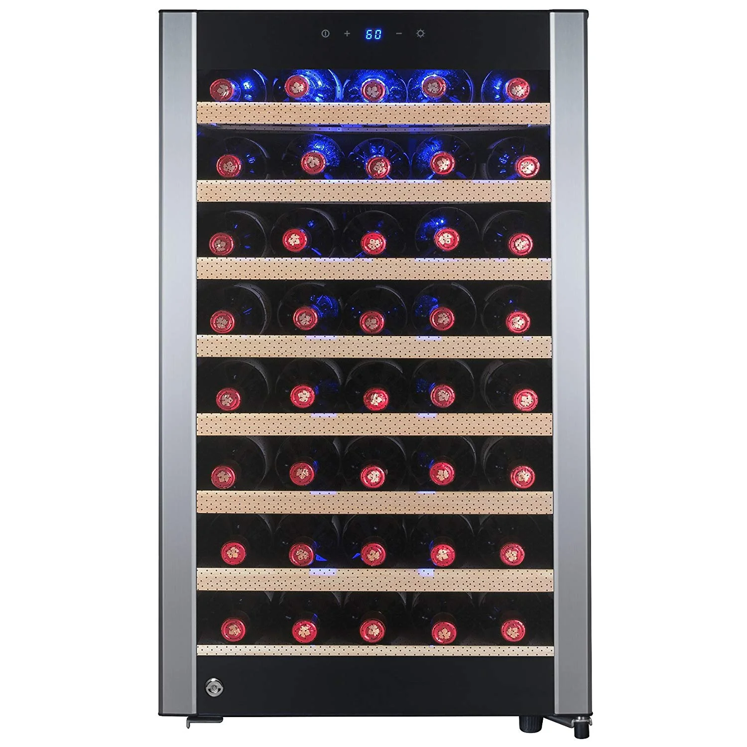 52 Bottles Single Zone Compressor Function Freestanding Refrigerator Wine Cooler Cellar