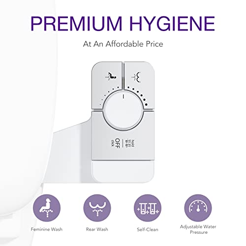 Veken Bidet Attachment for Toilet - Ultra-Slim Self Cleaning Fresh Cold Water Sprayer Bidets