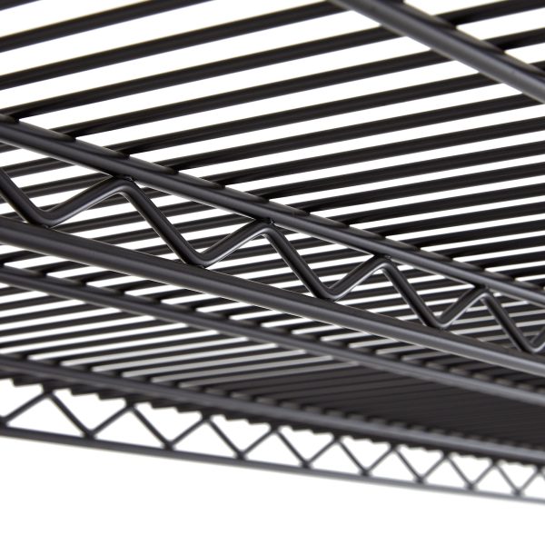 24 Dx72 Wx72 H 4 Shelf Commercial Wire Shelving Black Steel Each Shelf Capacity 1000 lbs