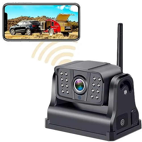 Wireless Backup Camera Magnetic WiFi: Rechargeable Truck Trailer Hitch Rear View Camera HD 1080P Car RV Camper