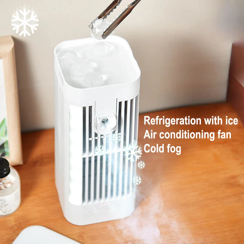 Mini Portable Air Conditioner Desk Fan with Spray Cooling