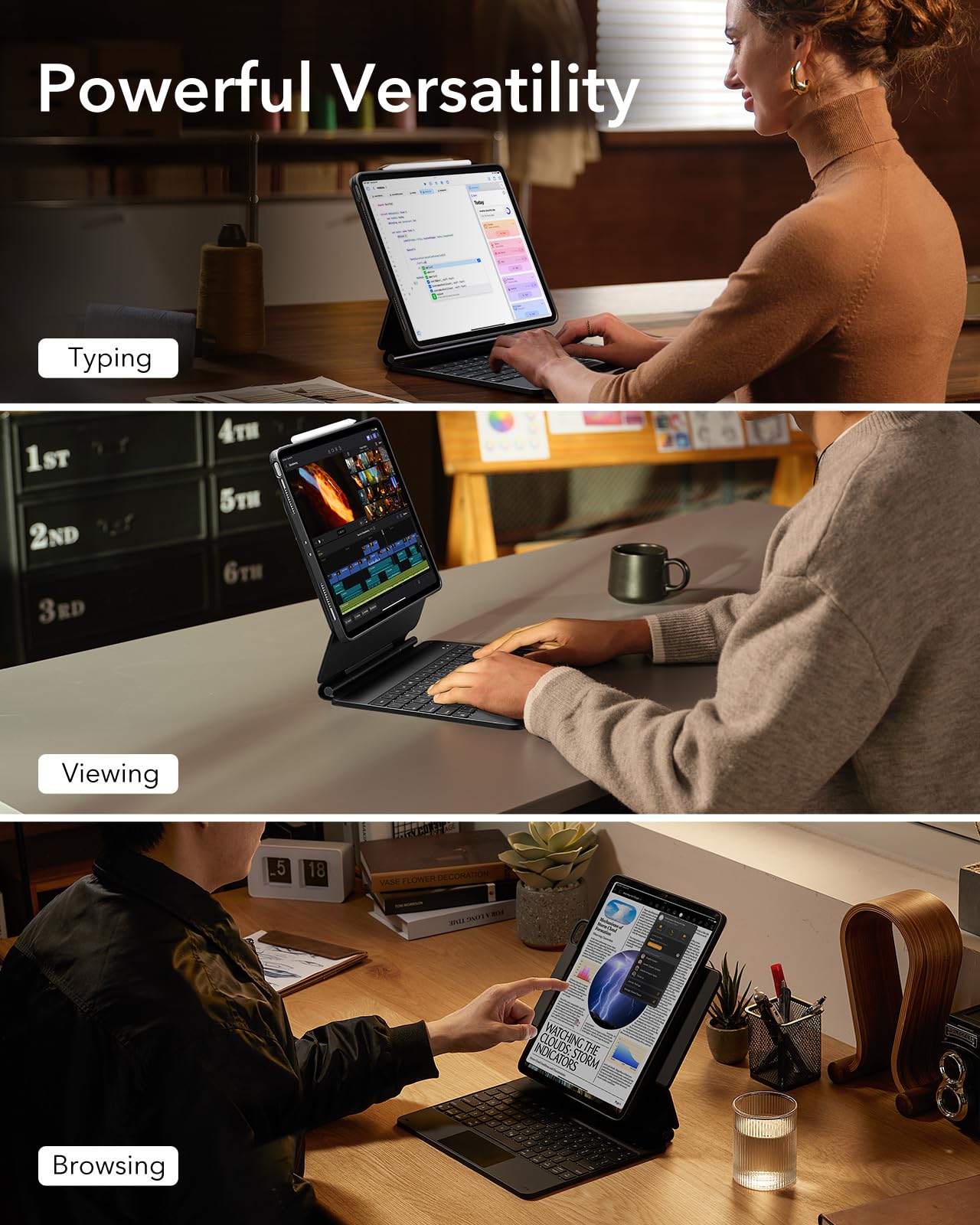 ESR iPad Pro 13 Inch Case with Keyboard (M4, 2024)