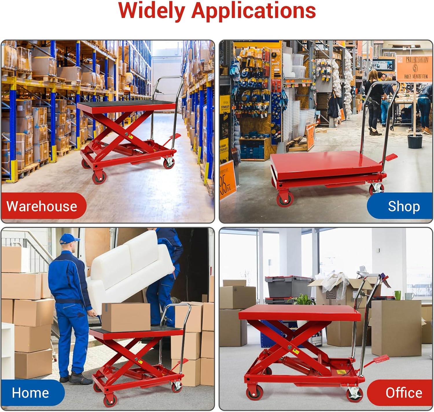 500LBS Hydraulic Lift Table Cart, 30