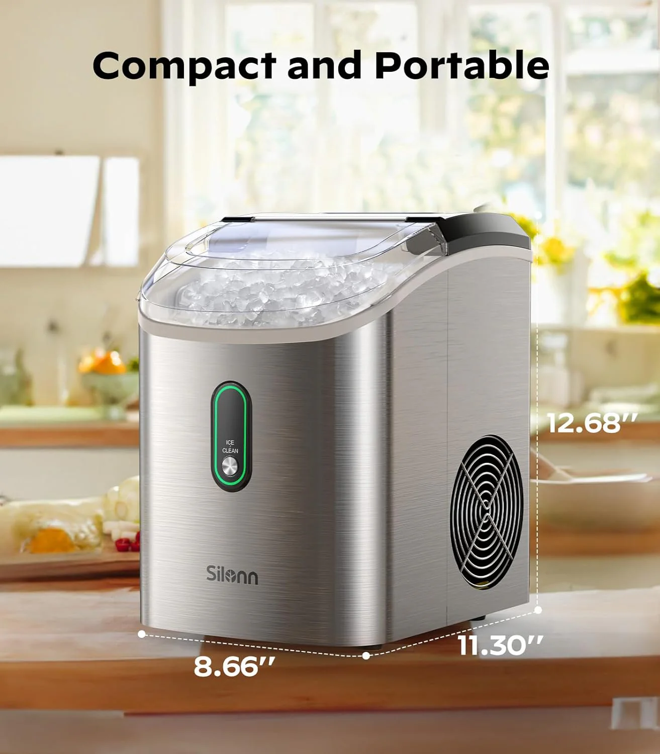Ice Maker Countertop Silonn Chewable Pellet Ice Machine