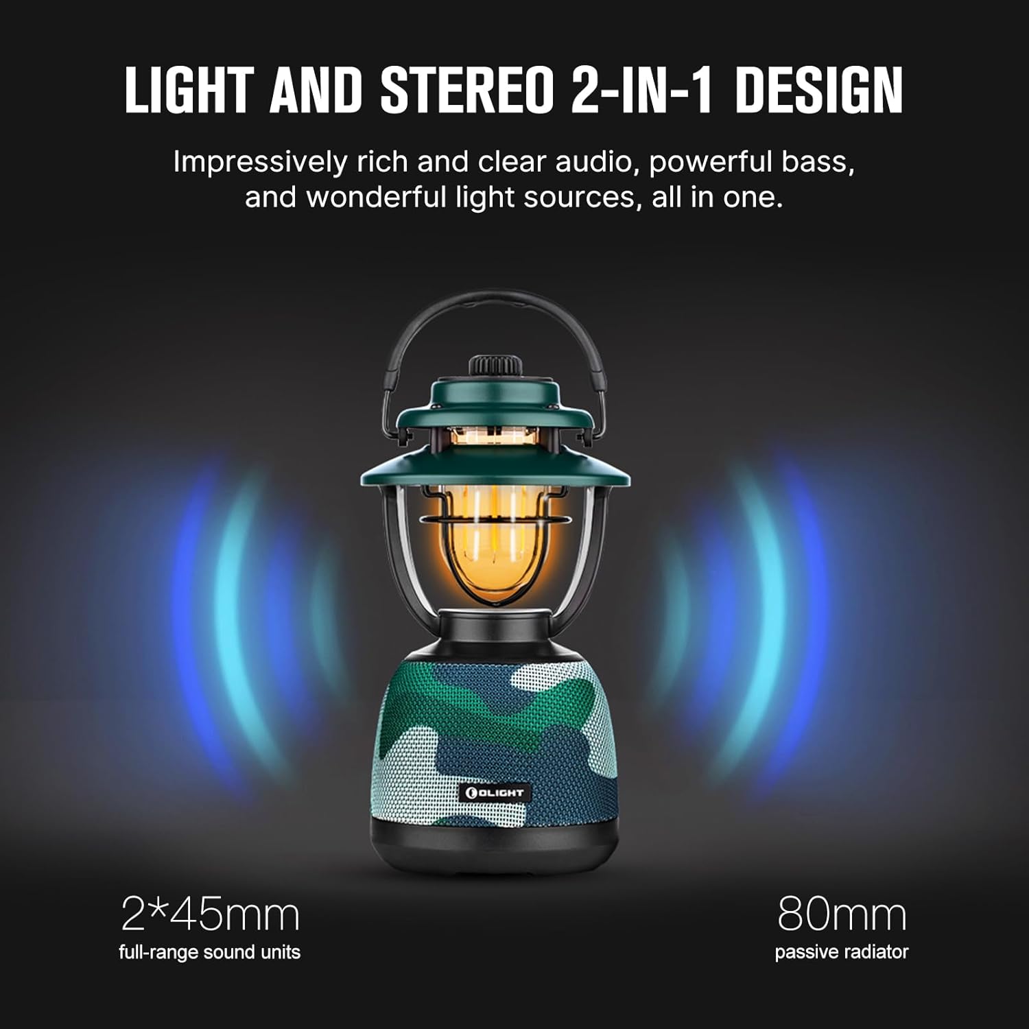 2025 Rechargeable Camping Lantern Lamp with Bluetooth Speakers Camouflage Bundle Olantern Music Rechargeable Camping Lantern Lamp with Bluetooth Speakers Black