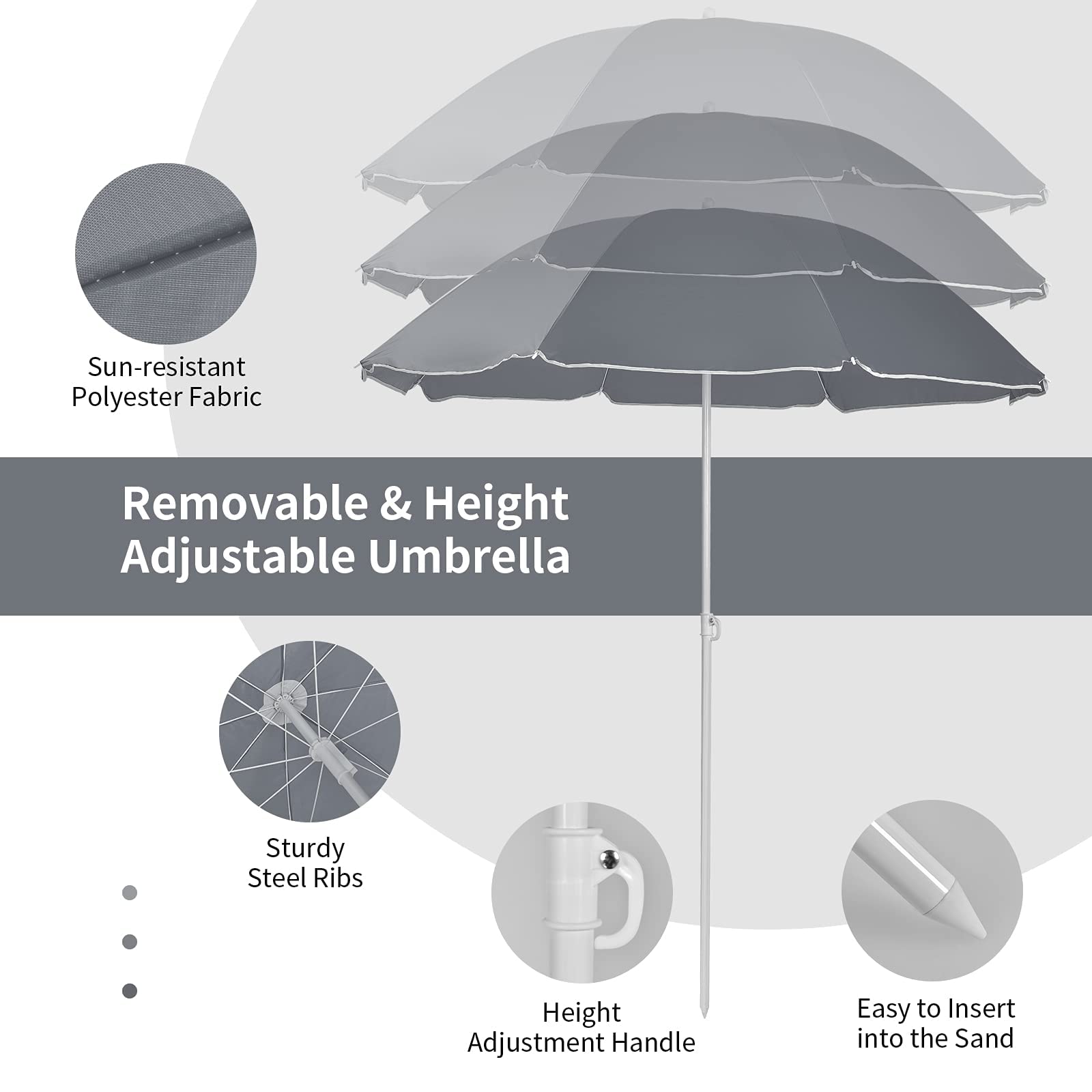 2025 Double Folding Picnic Chairs Umbrella Mini Table Beverage Holder Carrying Bag