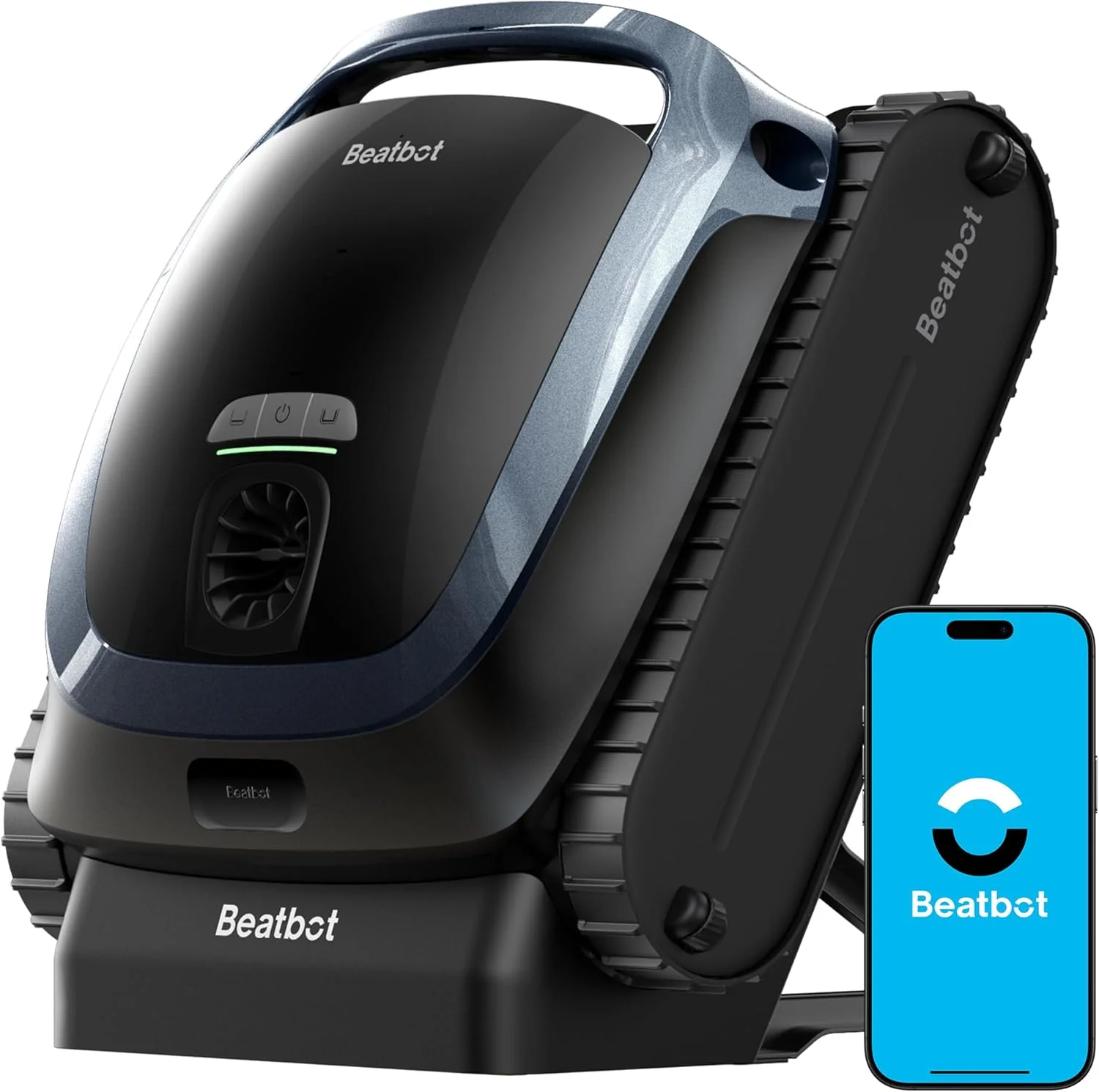 Cordless Robotic Pool Vacuum Cleaner, Smart Surface Parking, Double-Pass Waterline Scrubbing, Cleans Floor, Walls, and Waterline, Above & In-Ground Pools up to 3,230 sq.ft - Blue