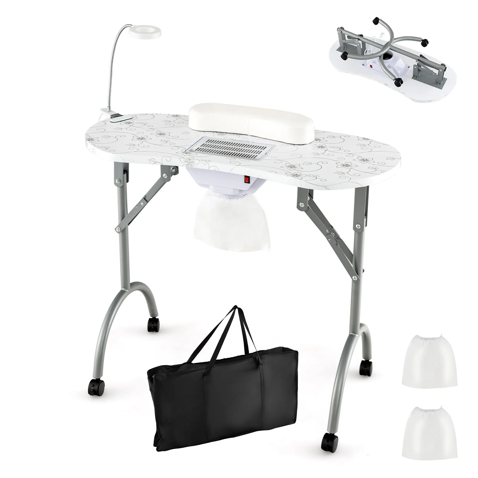 Portable Nail Table with Electric Dust Collector