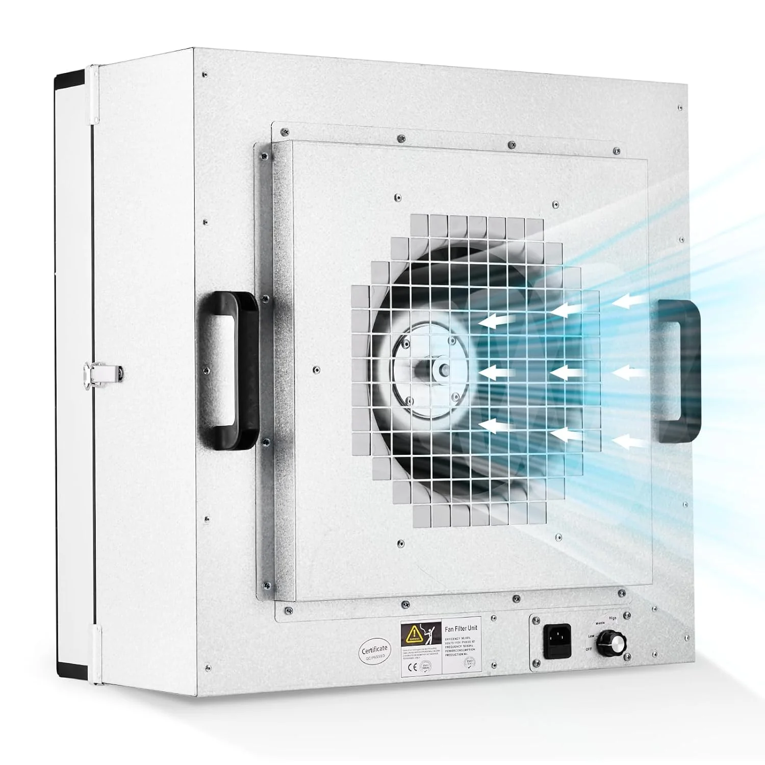 Laminar Flow Hood, H-14 HEPA Filter with Safety Locks, Class 100/ ISO Class 5 Cleanliness, Fan Filter Unit 22.6x22.6in Flow Hood Mycology/Clean Room/Laboratory 110V