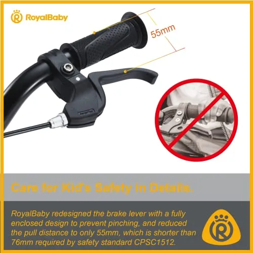 Royalbaby Kids Bike Freestyle BMX Bicycle with Training Wheels Kickstand