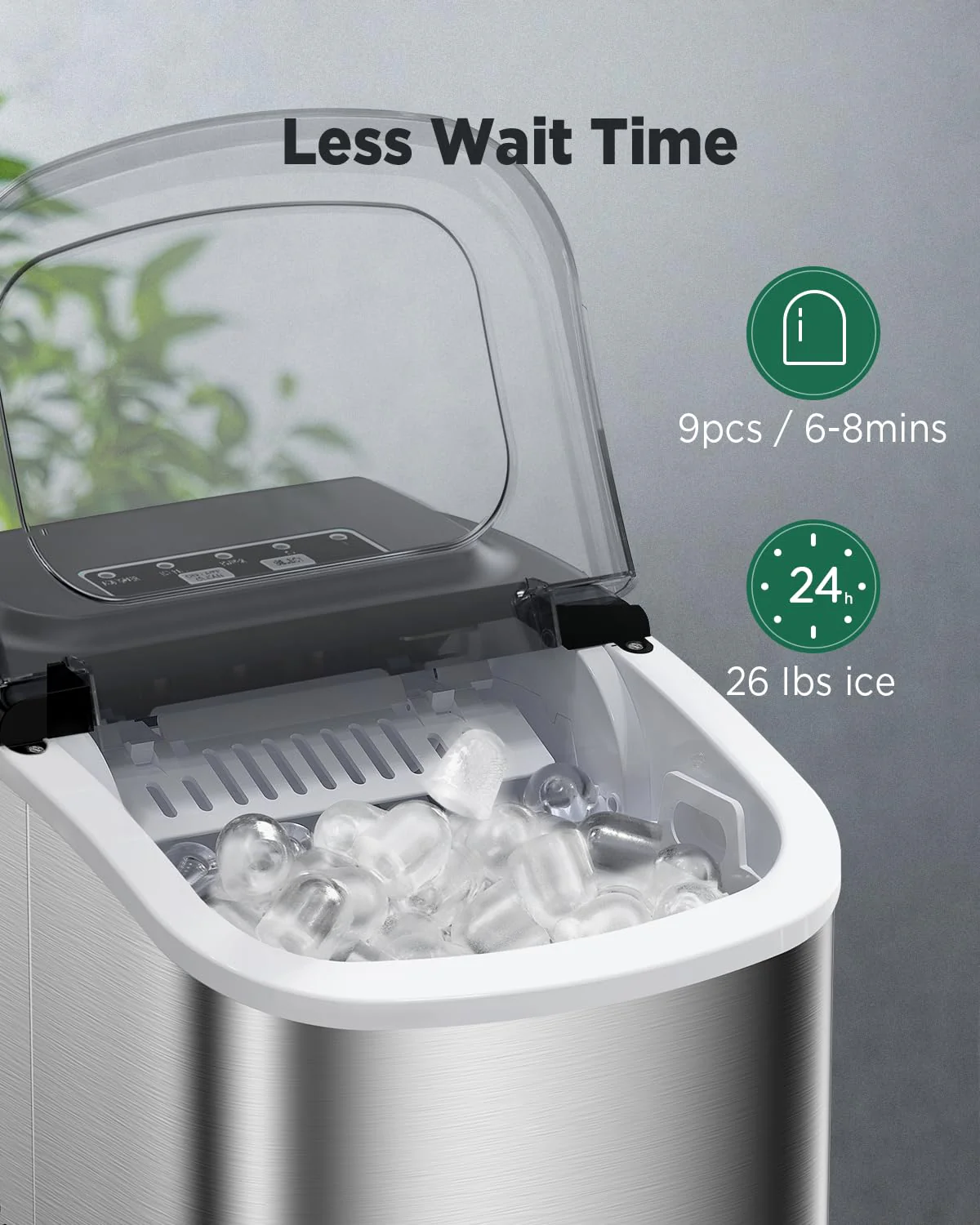 Ice Maker Countertop Silonn Chewable Pellet Ice Machine