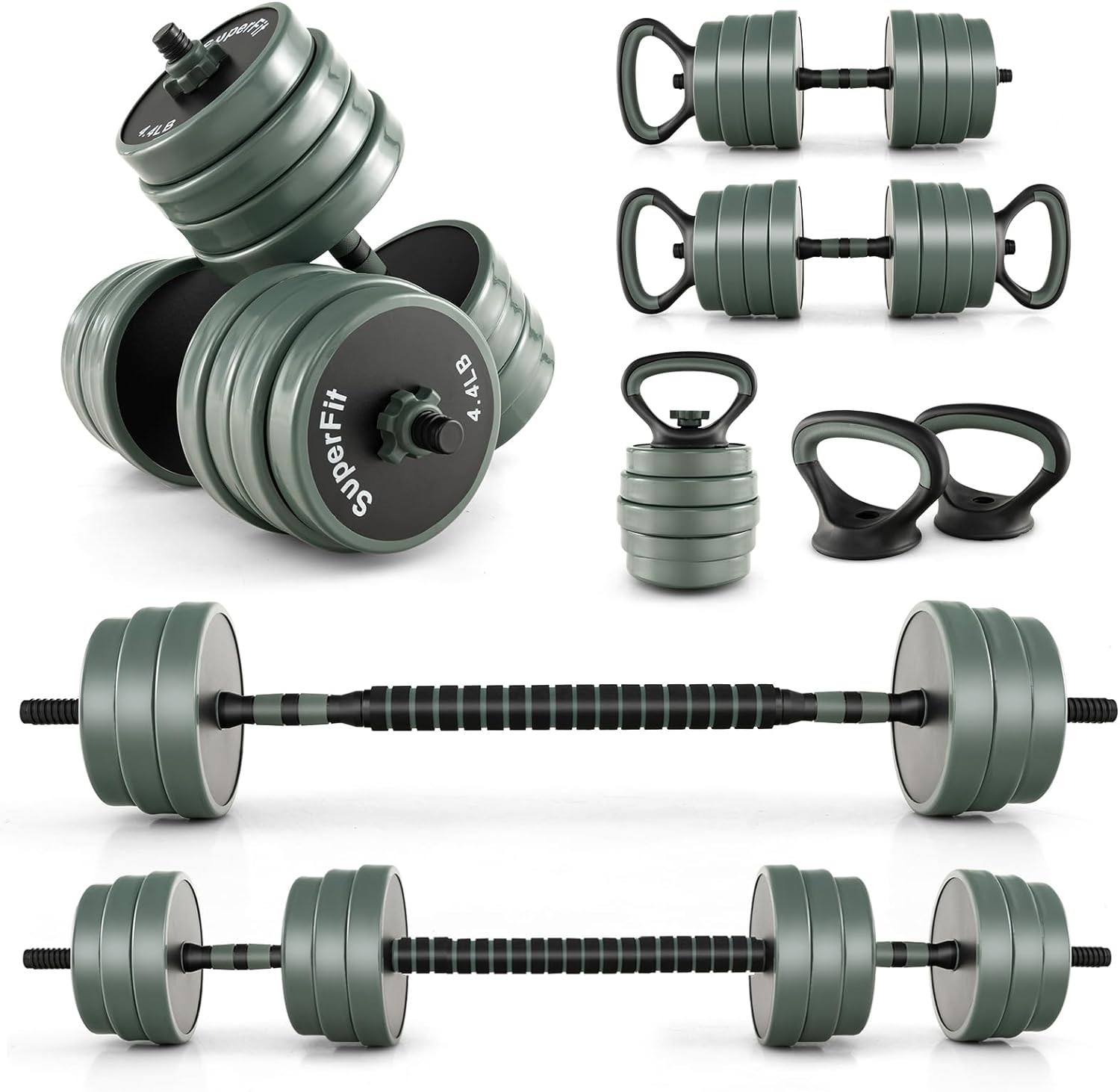 Adjustable Dumbbell Set, 92 LBS Free Weight Set w/Connector