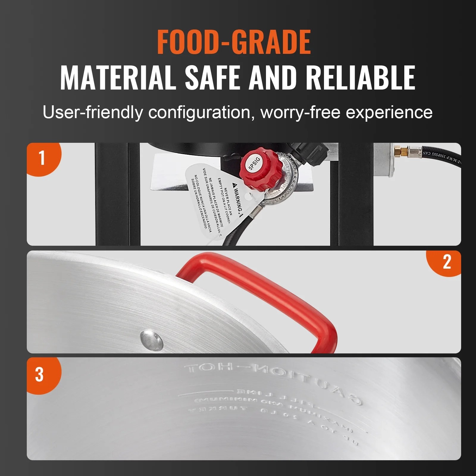 KFFKFF 30 qt 54,000 BTU Aluminum Turkey Fryer