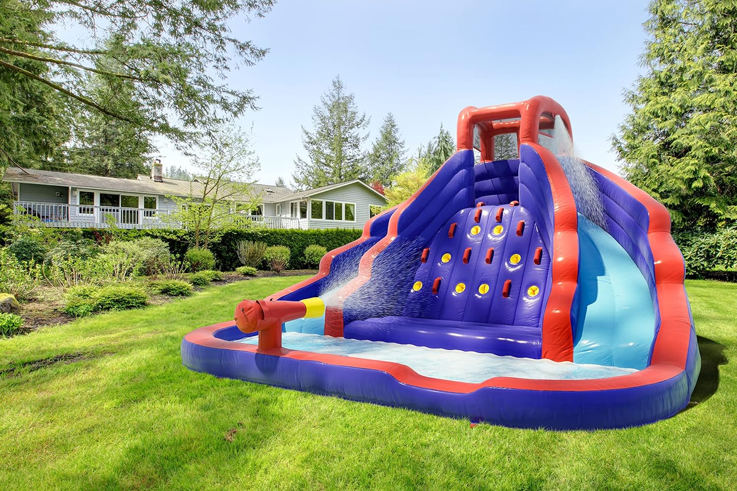 Inflatable Water Slide| Water Bounce House Waterslide for Backyard, Kids and Adults | Inflatable Water Park with Air Pump & Carrying Case