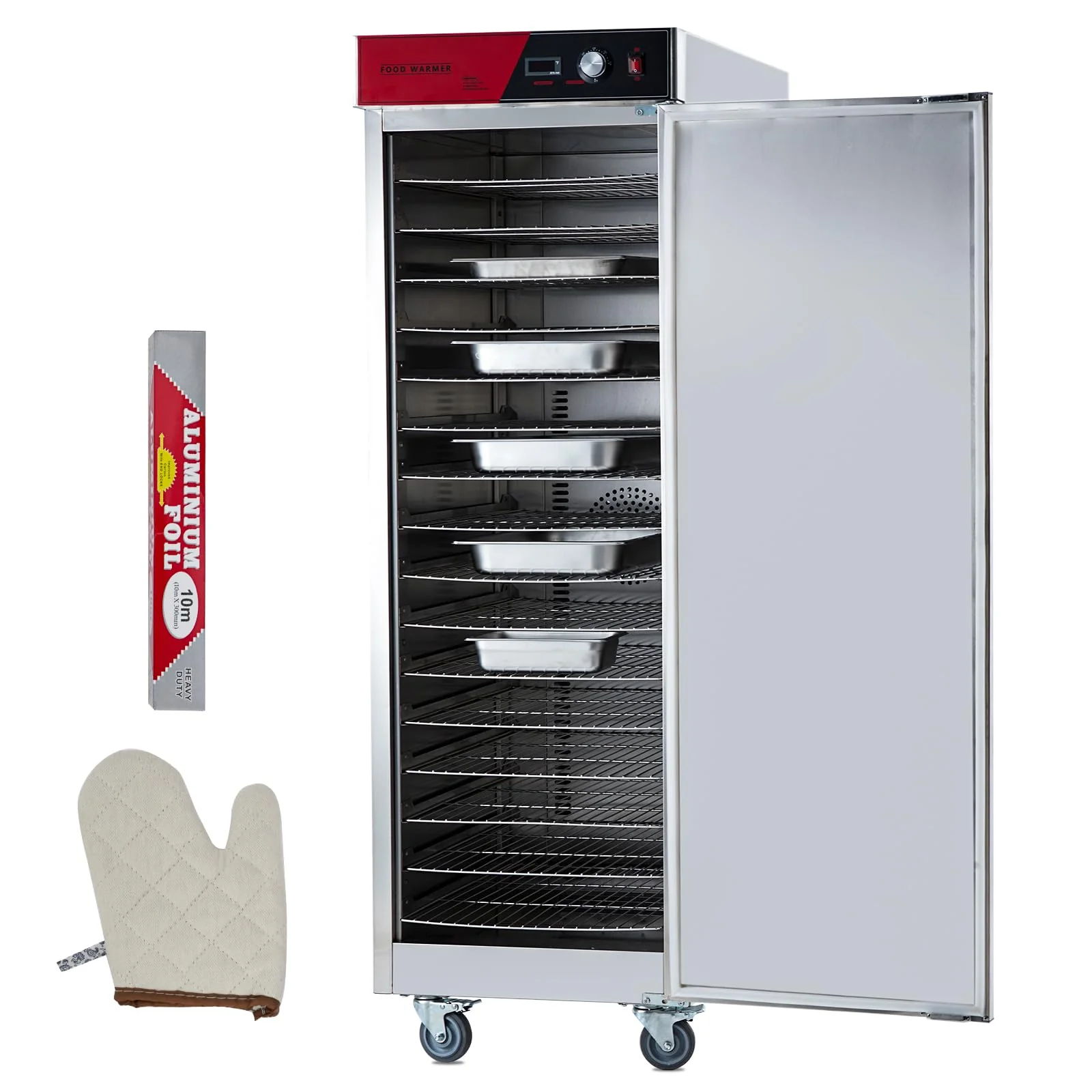 2025 Commercial Hot Box Food Warmer - 16-Tier Stainless Steel Heated Cabinet, 1850W, 23