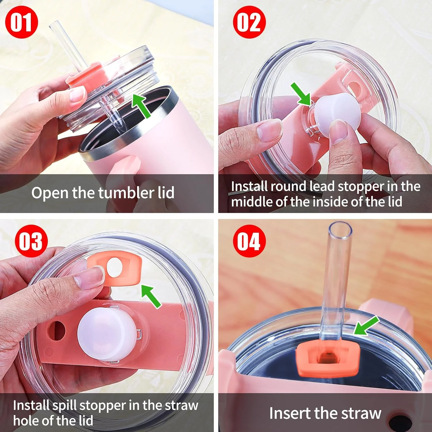 2025 2025 40 oz 30 oz tumbler with handle and anti-spill stopper