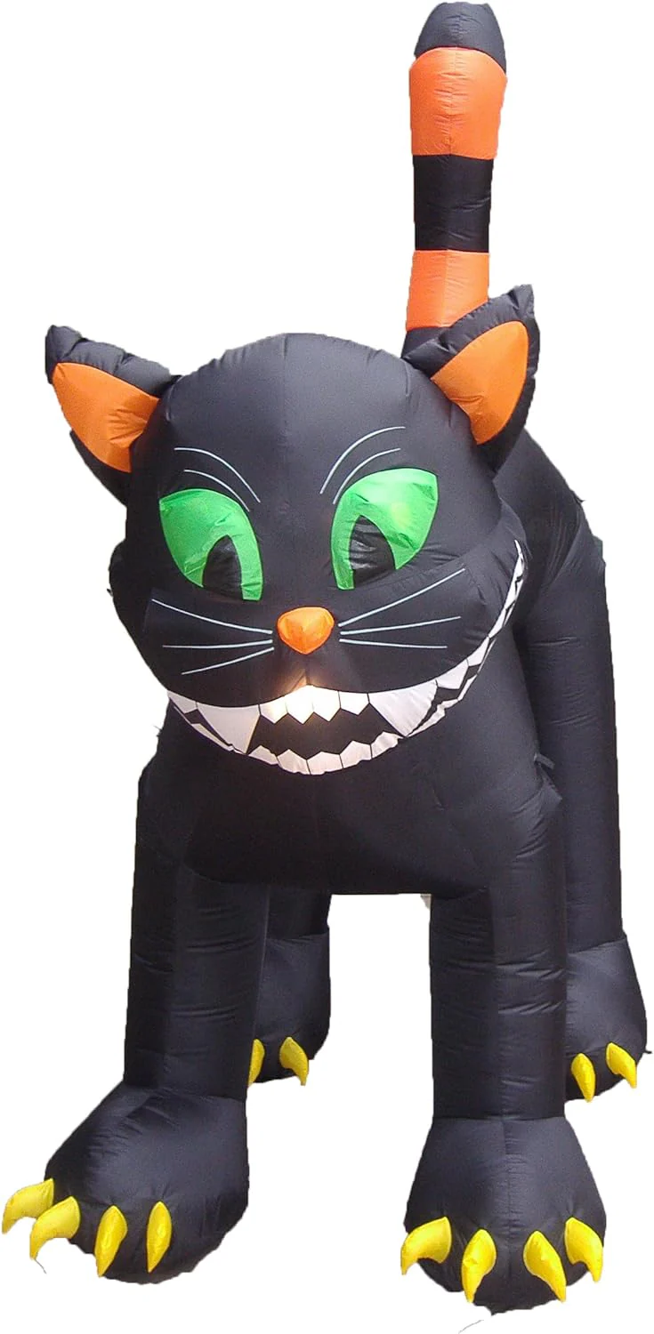 2025 11 Foot Tall Animated Halloween Inflatable Black Cat