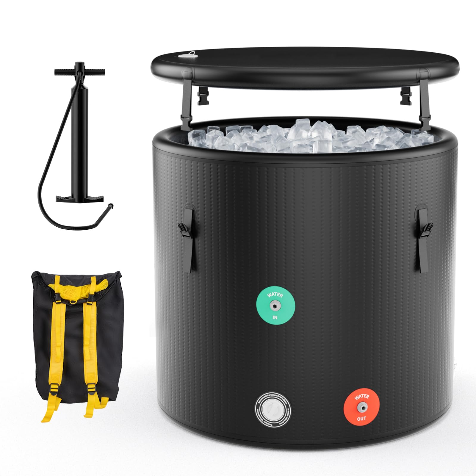 2025 79 Gal Ice Bath Tub for Athletes, Inflatable Cold Plunge Tub w/Multiple Layered, Lid, Pump