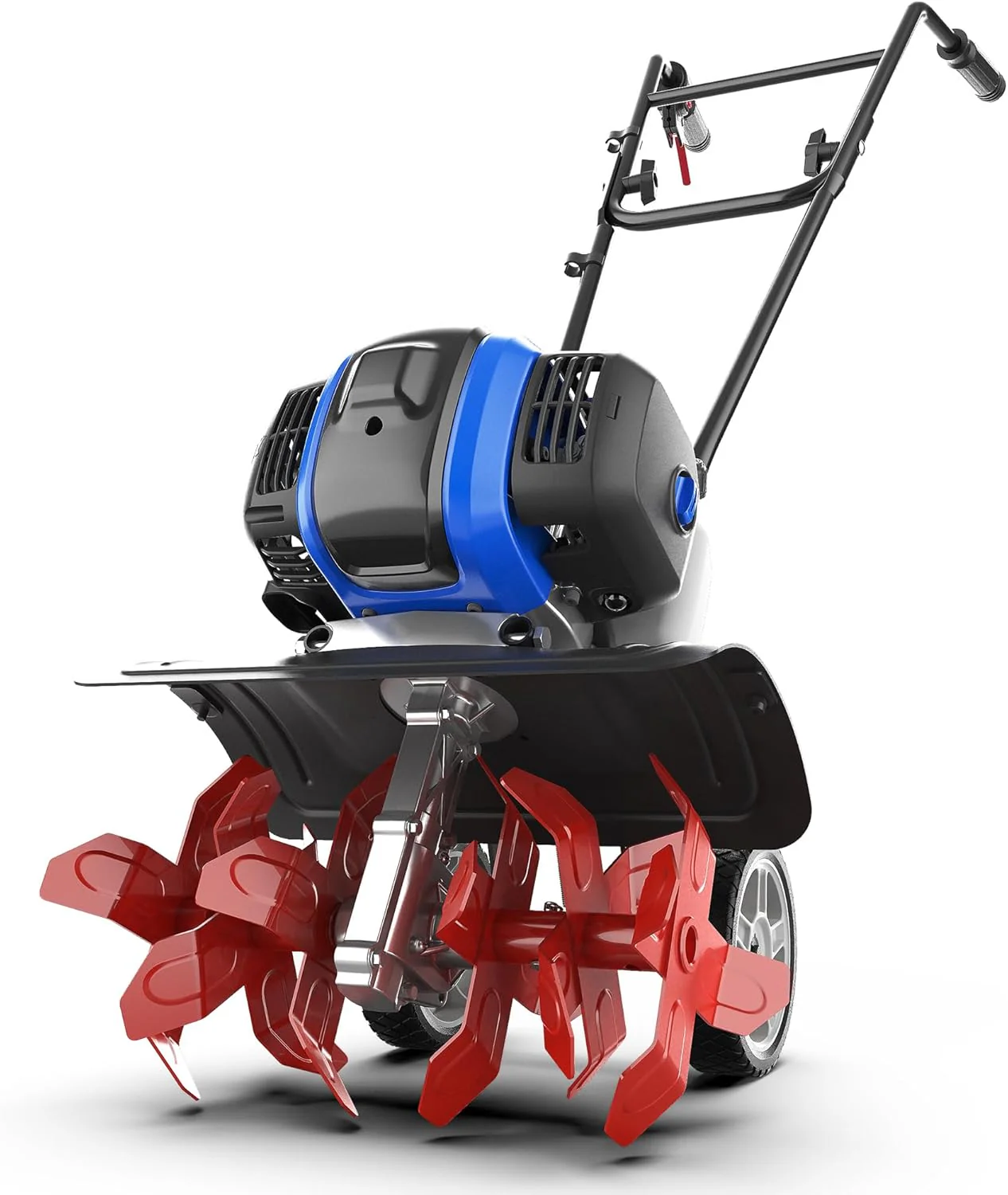 2025 Garden Tiller 53cc Mini Cultivator 15 inch Powerful Liftable Booster Rod Tilling Tool for Lawn, Garden and Field Soil Cultivation