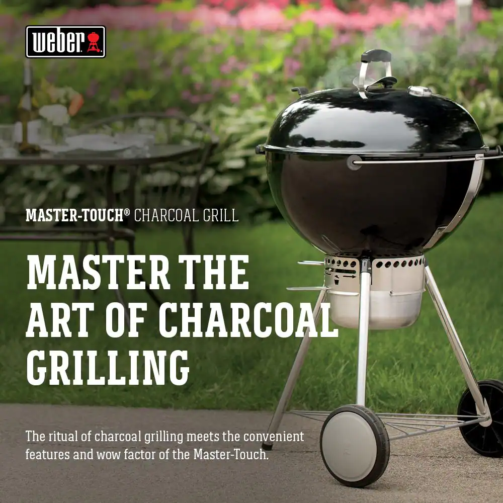 14501001 22 in.  Charcoal Grill in Black with Built-In Thermometer