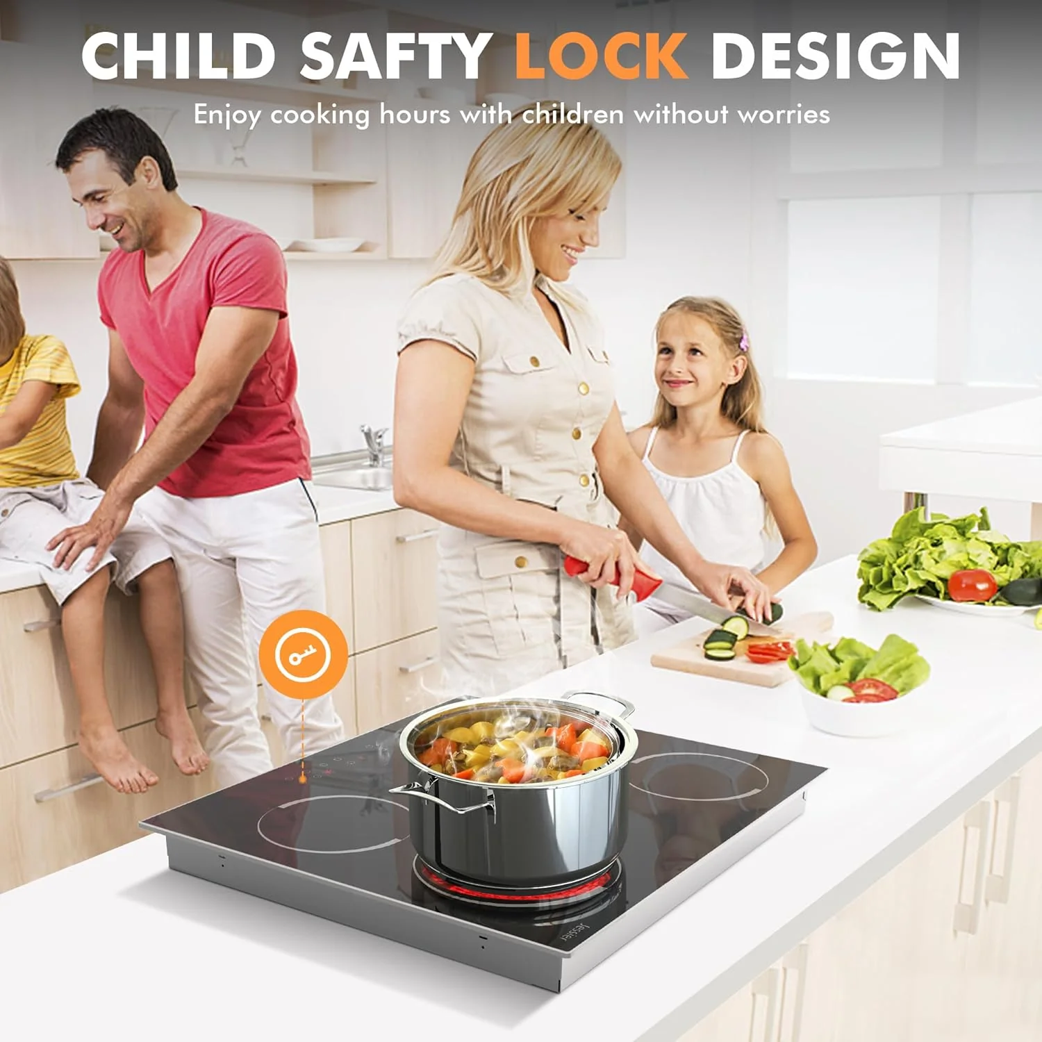 Electric Cooktop 30 Inch - 5 Burners Built-in Ceramic Cooktop, 30