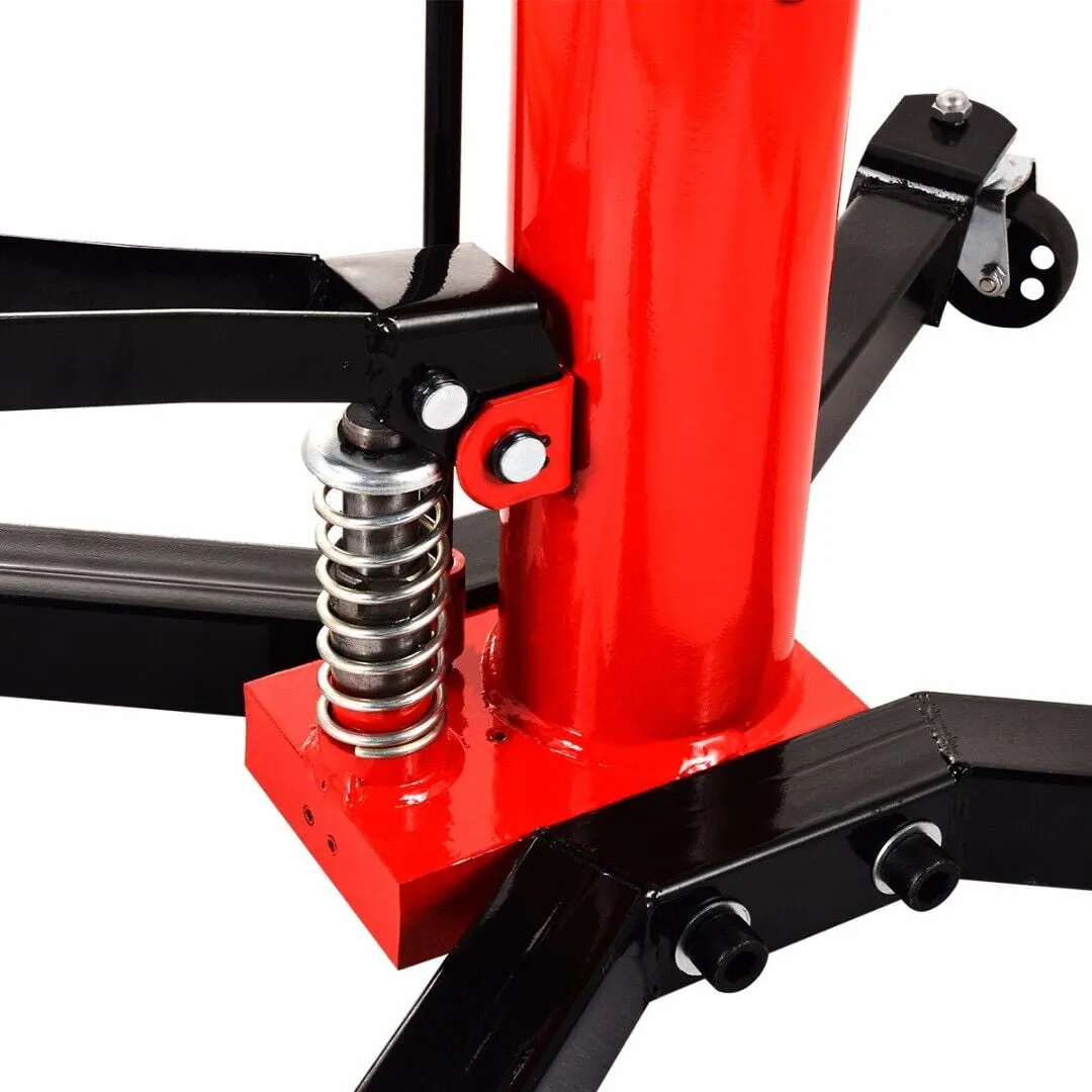 Hydraulic Car Transmission Jack Vertical Lift,1660 Pounds,360掳Rotating Wheel Lift,Red