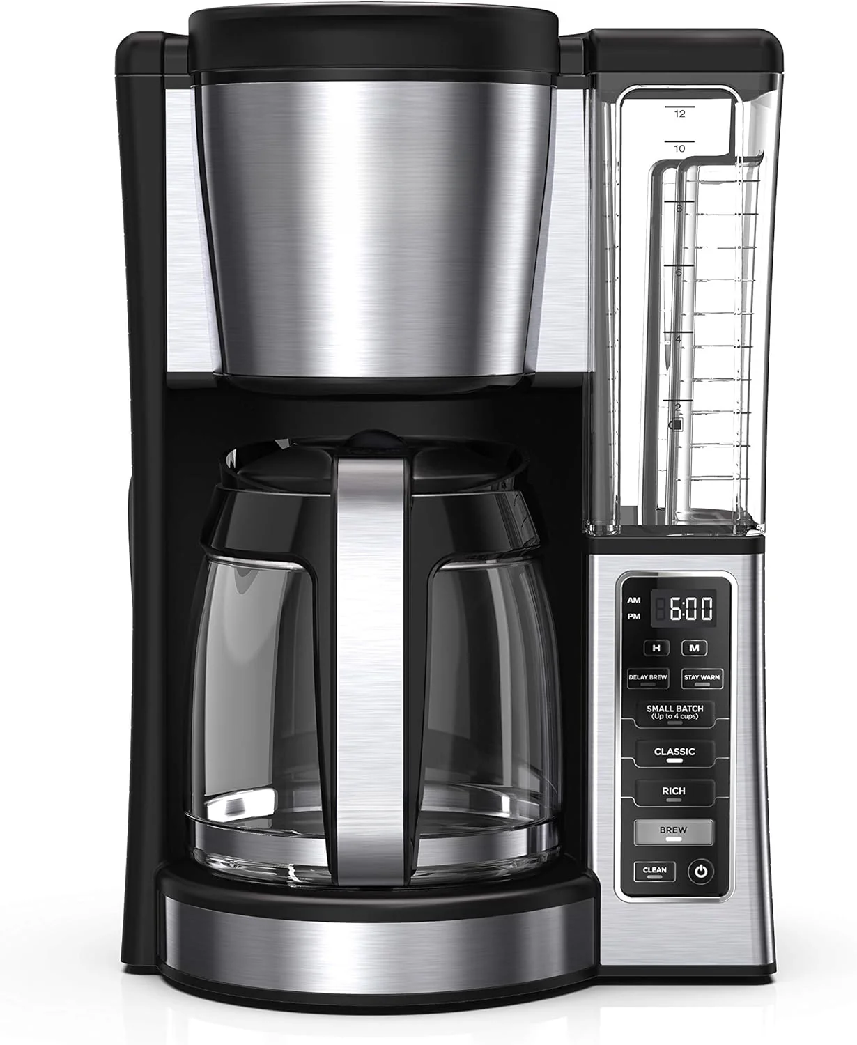 12-Cup Programmable Coffee Brewer, 2 Brew Styles, Adjustable Warm Plate, 60oz Water Reservoir, Delay Brew - Black/Stainless Steel