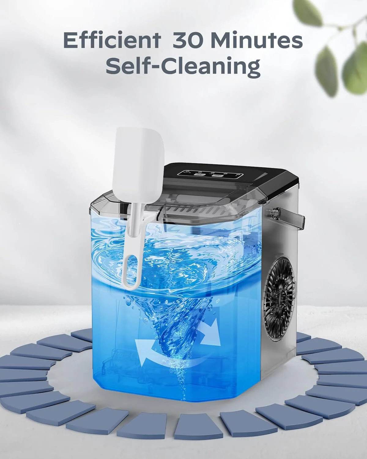 Nugget Ice Maker Countertop Pebble Ice Maker with Soft Chewable Ice