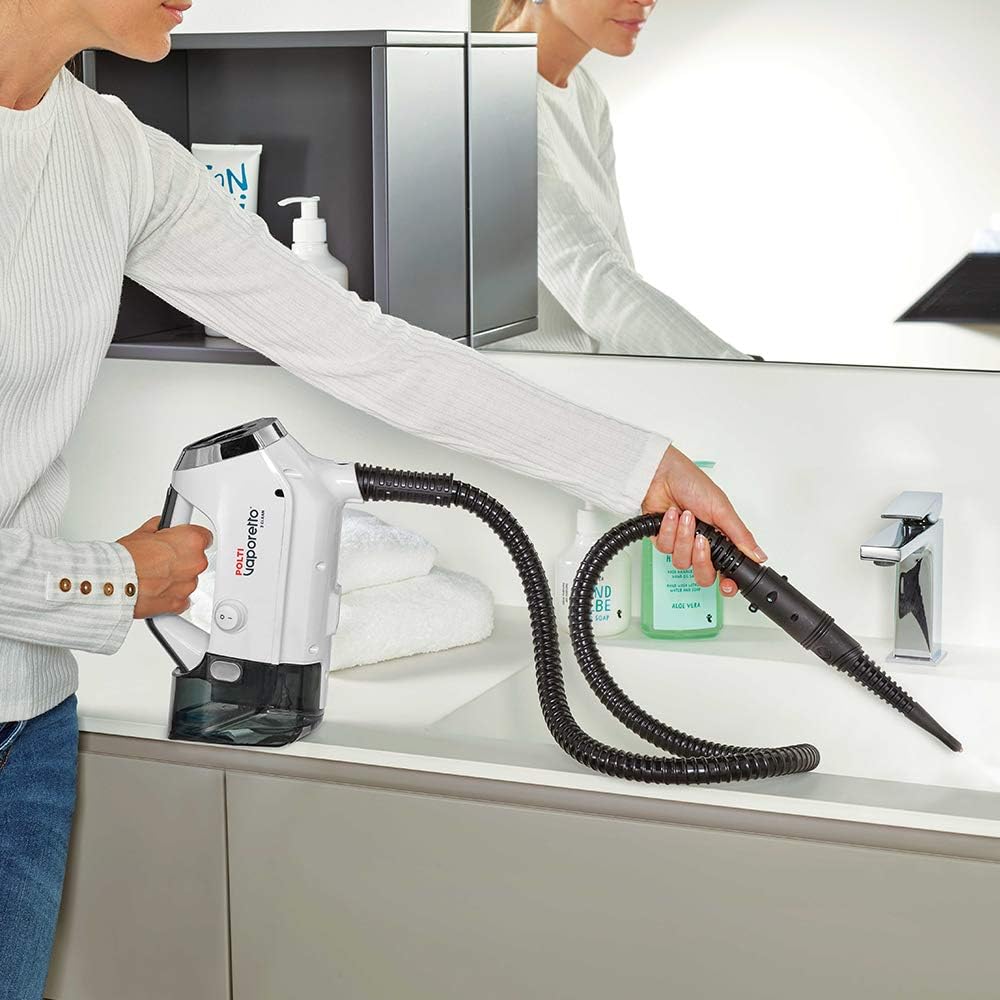 POLTI Vaporetto 3 Clean PTEU0295, Dampfsauger, ttet und beseitigt 99,9%* der Viren, Keime und Bakterien, Weiss, 1800 W