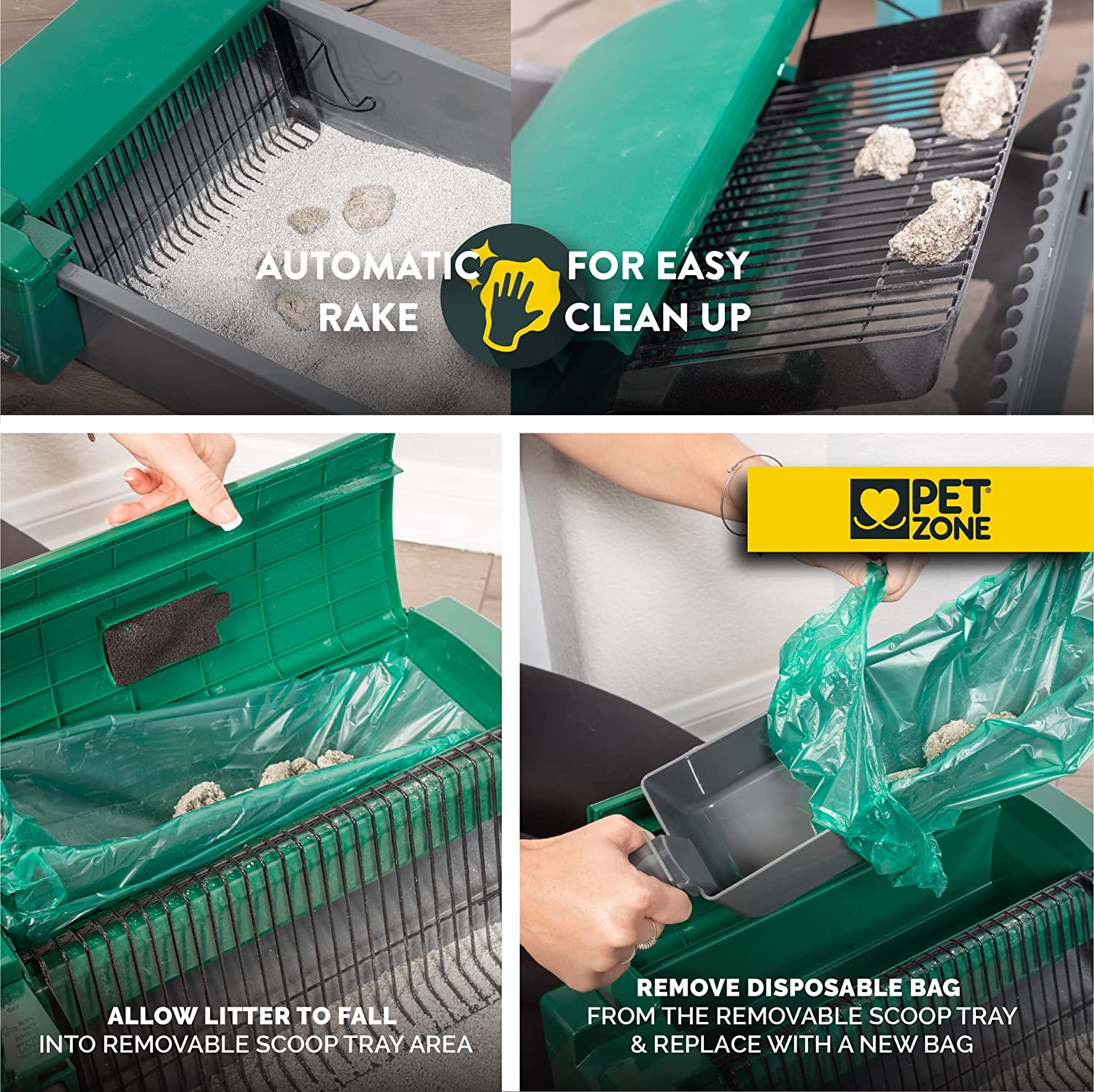 2025 Pet Zone Smart Scoop Automatic Litter Box (Self Cleaning Litter Box, Cat Litter Box with No Expensive Refills)