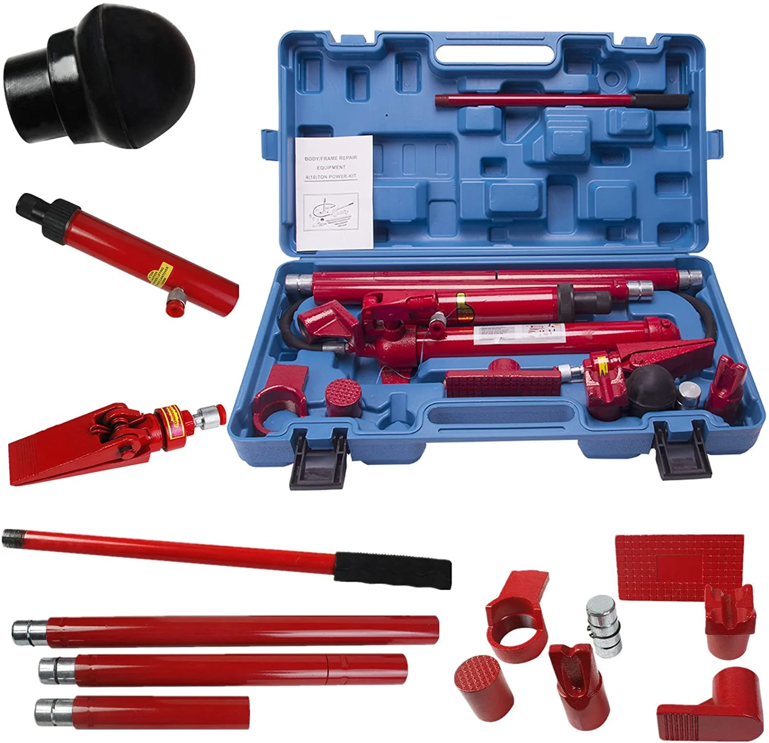 2025 10 Ton Porta Power Hydraulic Jack Repair Kit Auto Shop Air Pump Lift Ram Body Frame Tool Heavy Set