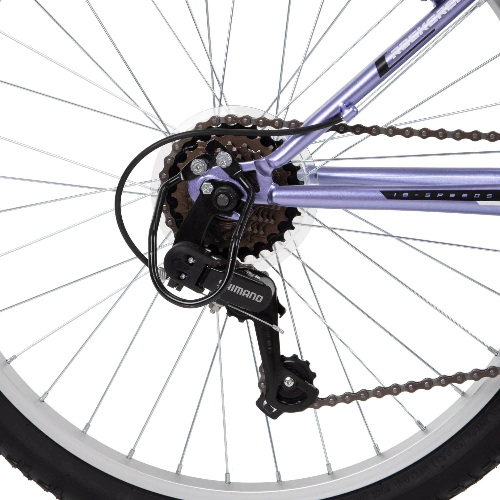 Huffy 24′′ Rock Creek Mountain Bike, Fits Riders 4’8′′ – 5’8′′, Purple, Adult, Women’s