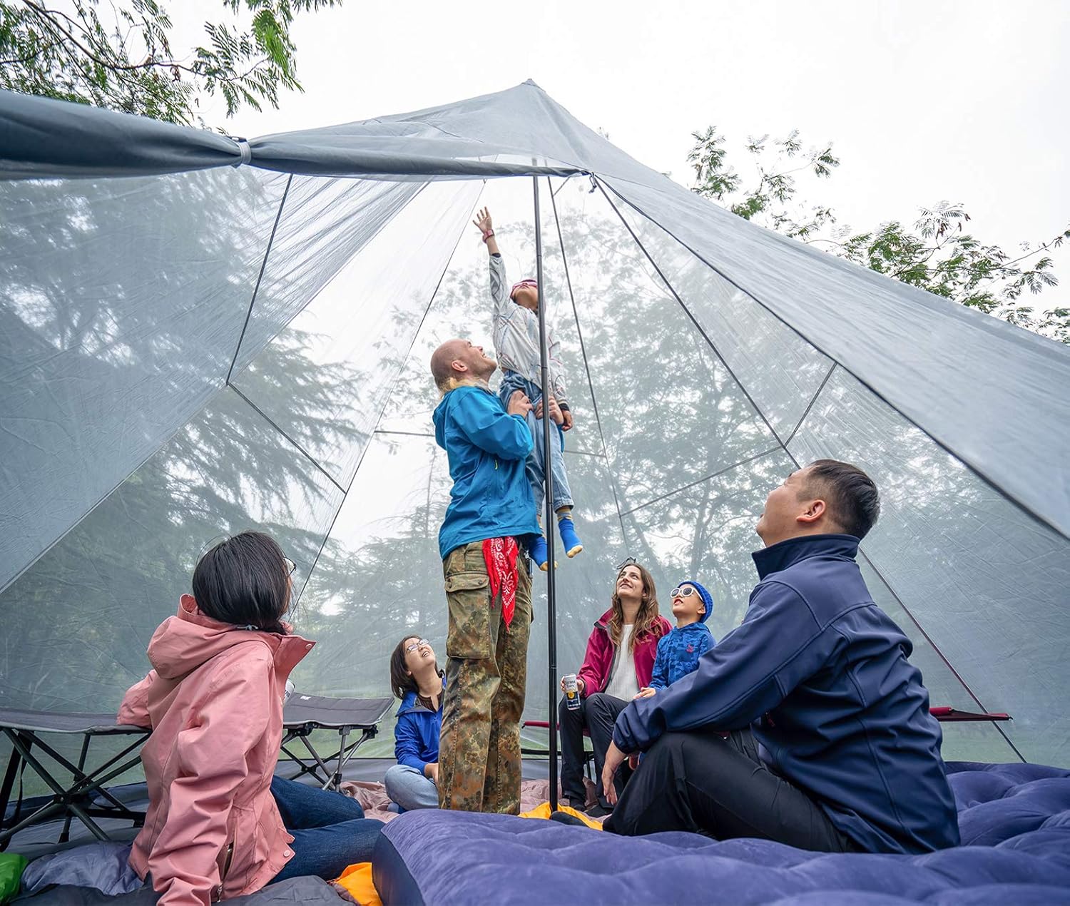 8 Person Waterproof Family Camping Tent Teepee Style Instant Setup