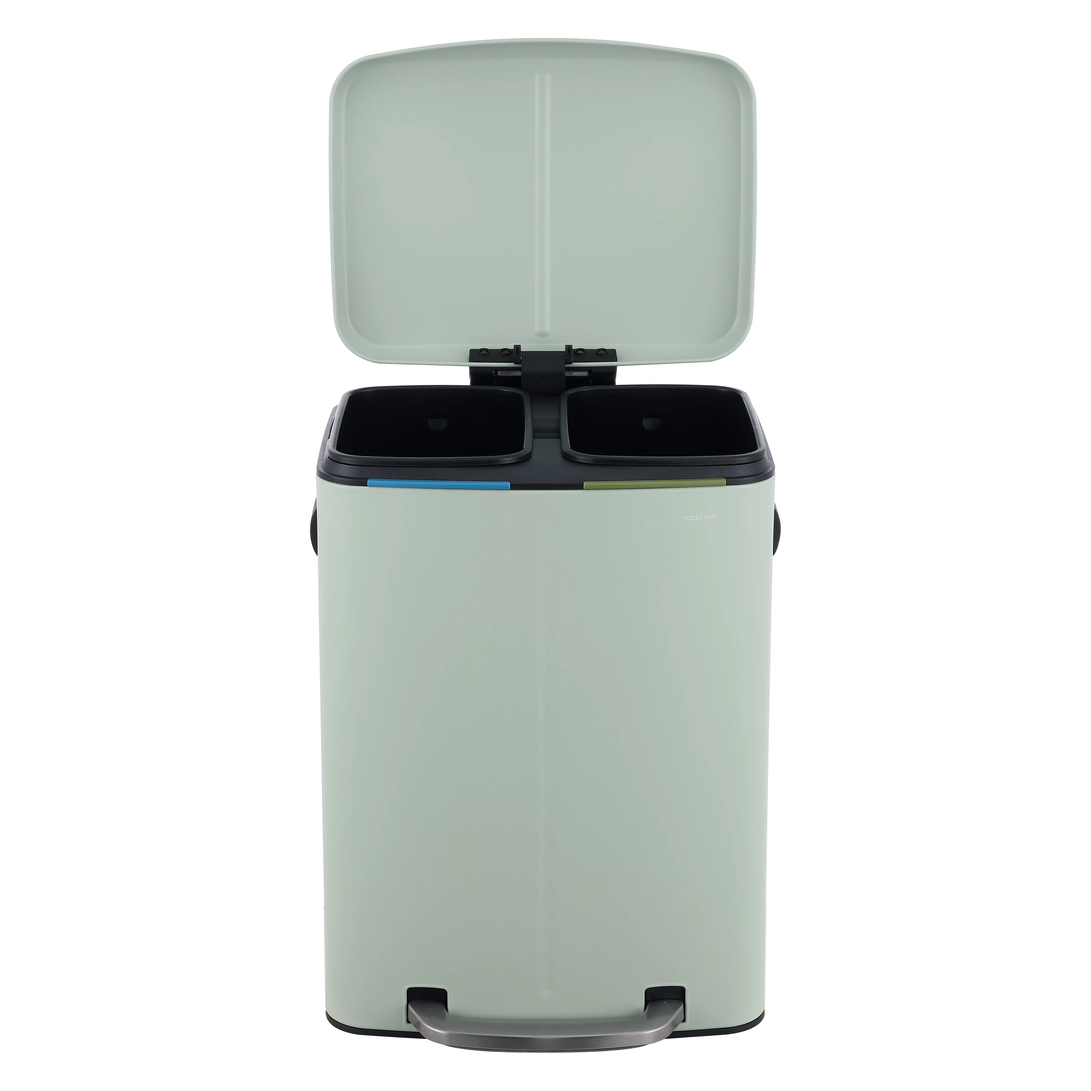 happimess 10.6-Gallon Double Bucket Trash Can with Soft Close Lid