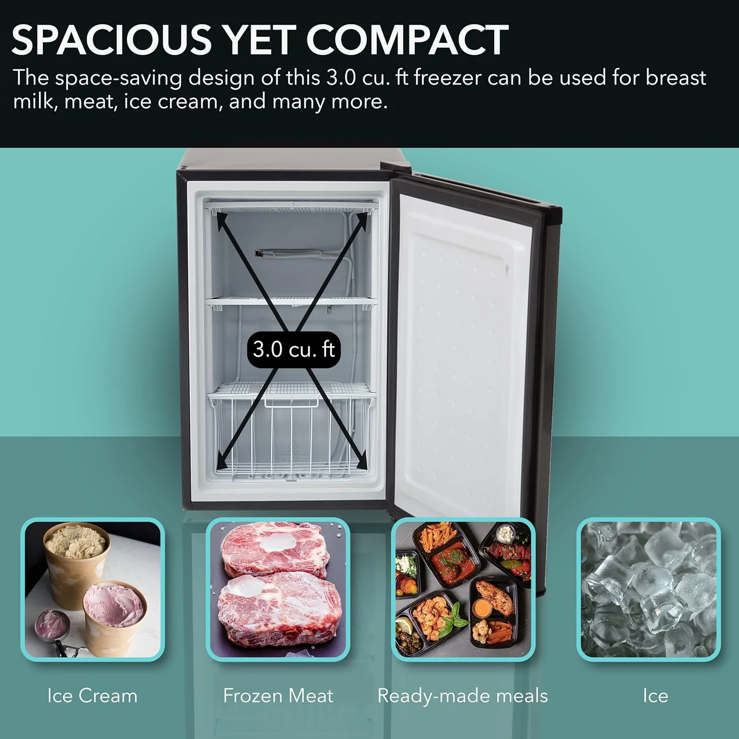 Whynter CUF-112SS Mini, Energy Star Rated Small Upright Freezer with Lock, Stainless Steel -1.1 Cubic Feet