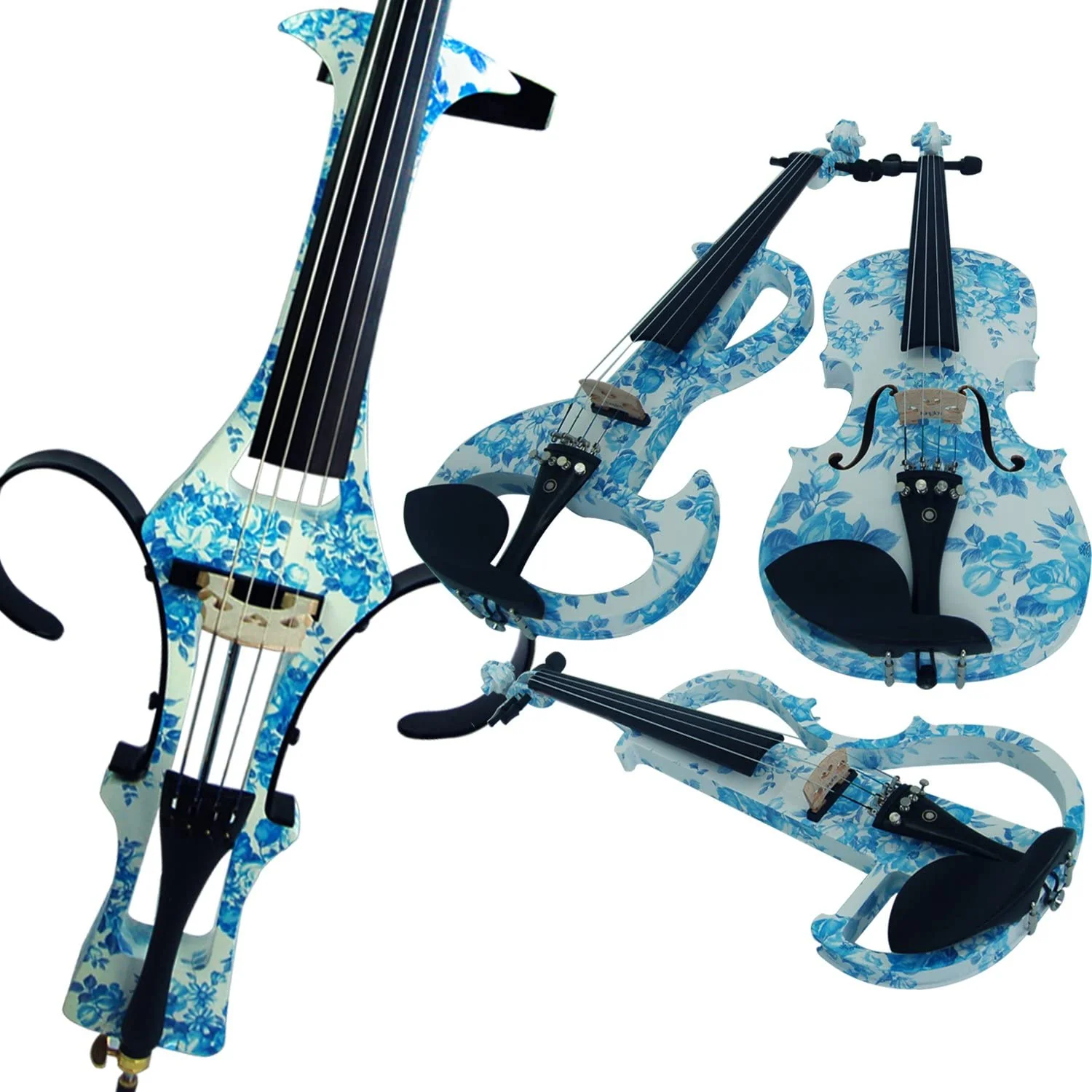 100% Handmade Premium Electric Violin Full Size 4 4 Professional Silent Violin For Student Solid Wood
