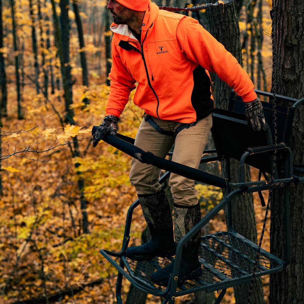 Jumbo Jack Ladder Stand Adjustable Shooting Rail, Large Platform, Mesh Seat