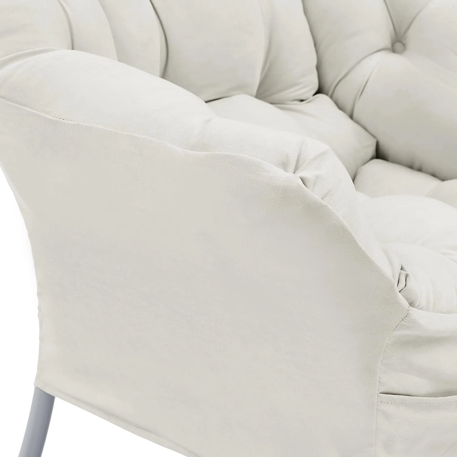 2025 Living and More High Back Sofa Chair, Modern Fabric Lazy Chair, Accent Contemporary Lounge Chair, Cool Grey