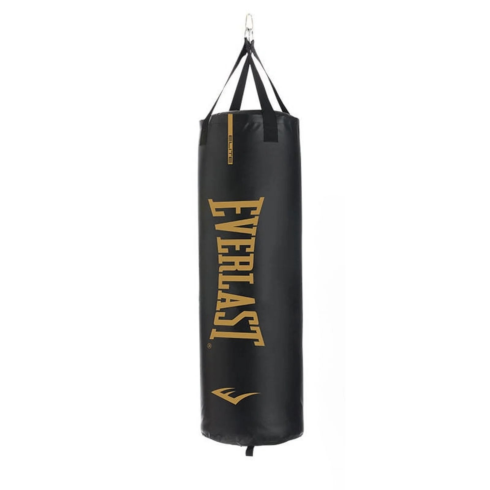 Everlast Durable Heavy Punching Bag with Handwrap and Elite Cardio Gloves, Black