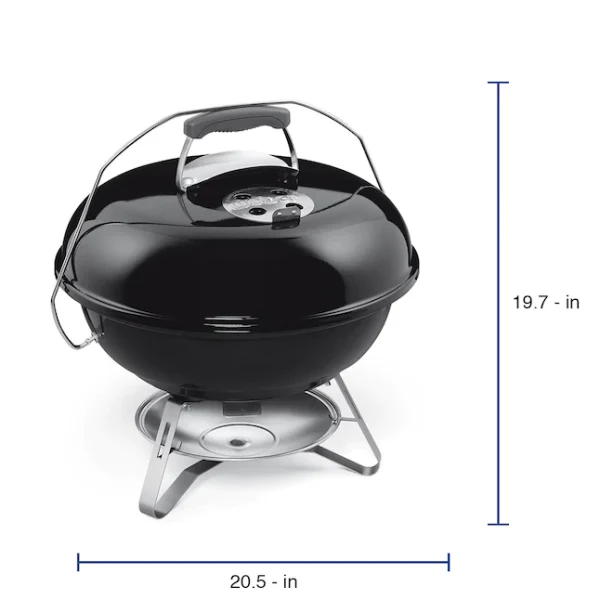 1211001  240-Sq in Black Portable Charcoal Grill