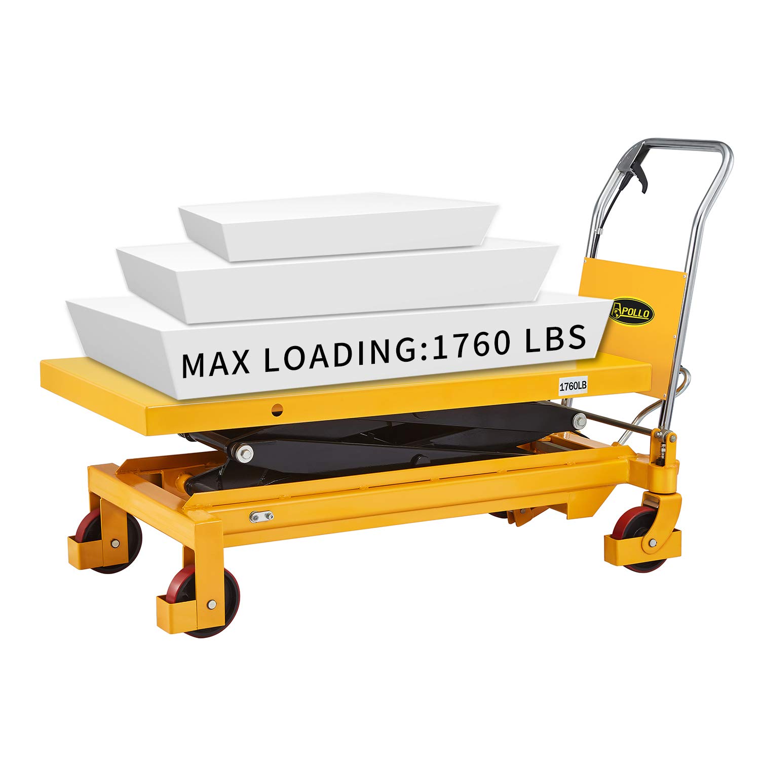 APOLLOLIFT Hydraulic Lift Table Cart – 770 lbs Capacity, 51