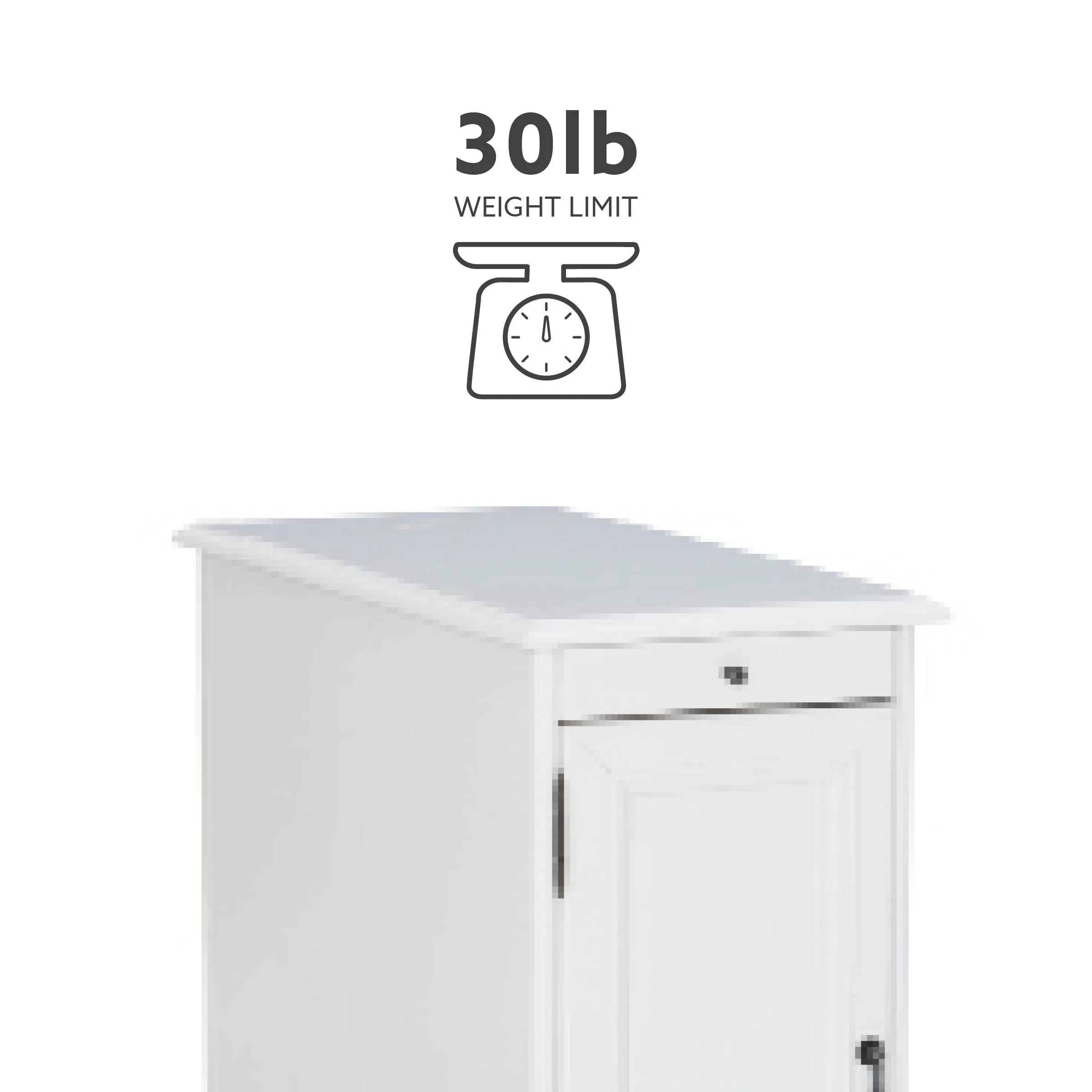 Linon Bartow Wood Multi Function Storage Accent Table Charging Station in White