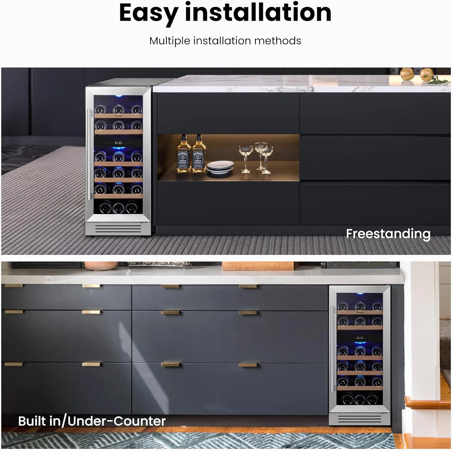 Wine Fridge Cooler 15 Inch Wine Fridge Hold 33 Bottles