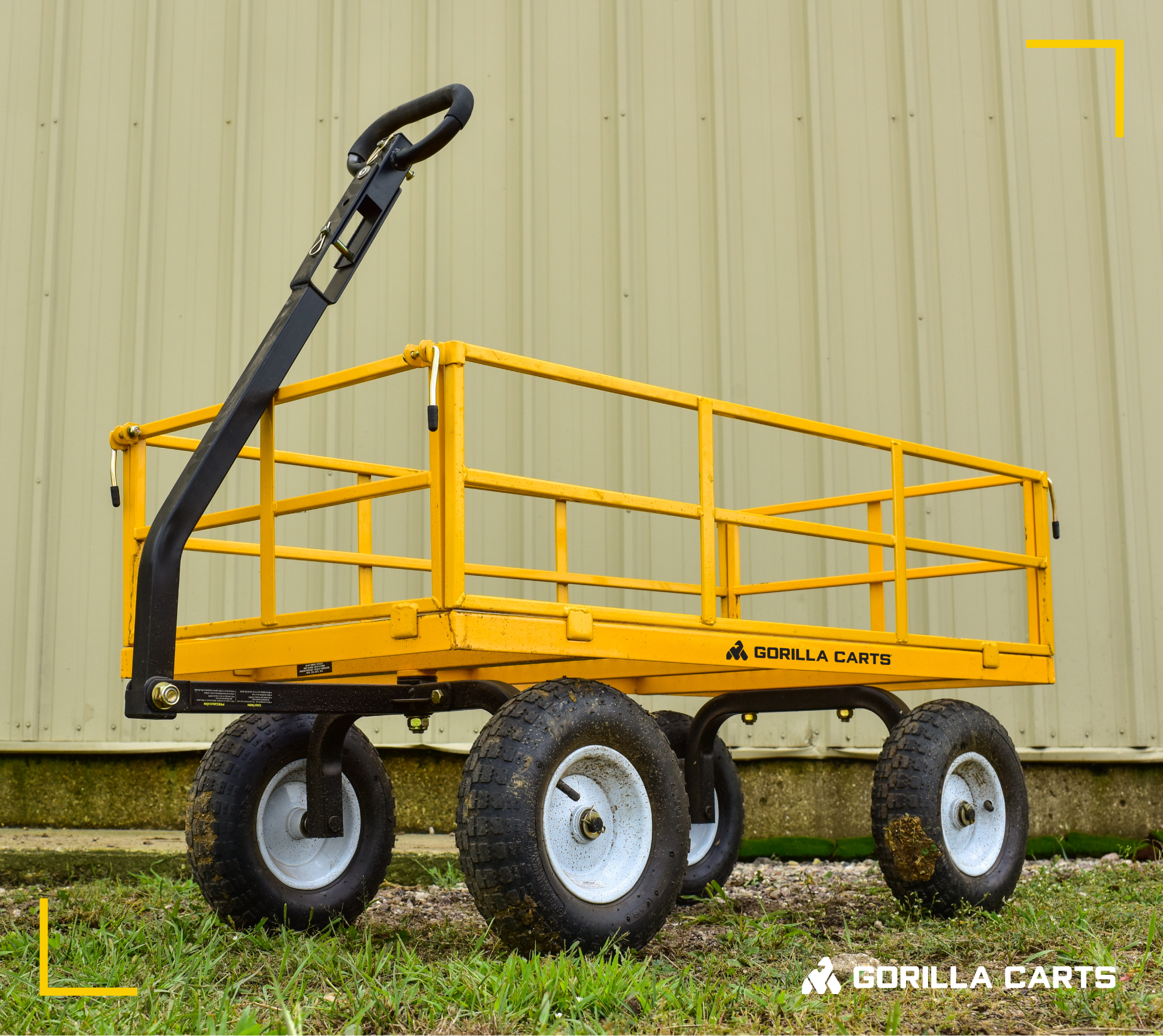 2025 Gorilla Carts 1200 Pound Capacity Steel Utility Cart Wagon with Removable Sides