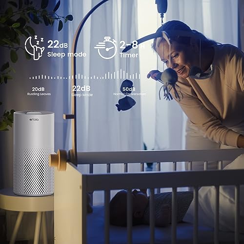 Afloia Air Purifiers for Home Large Room Up to 1076 Ft², H13 True HEPA Air Purifiers for Bedroom