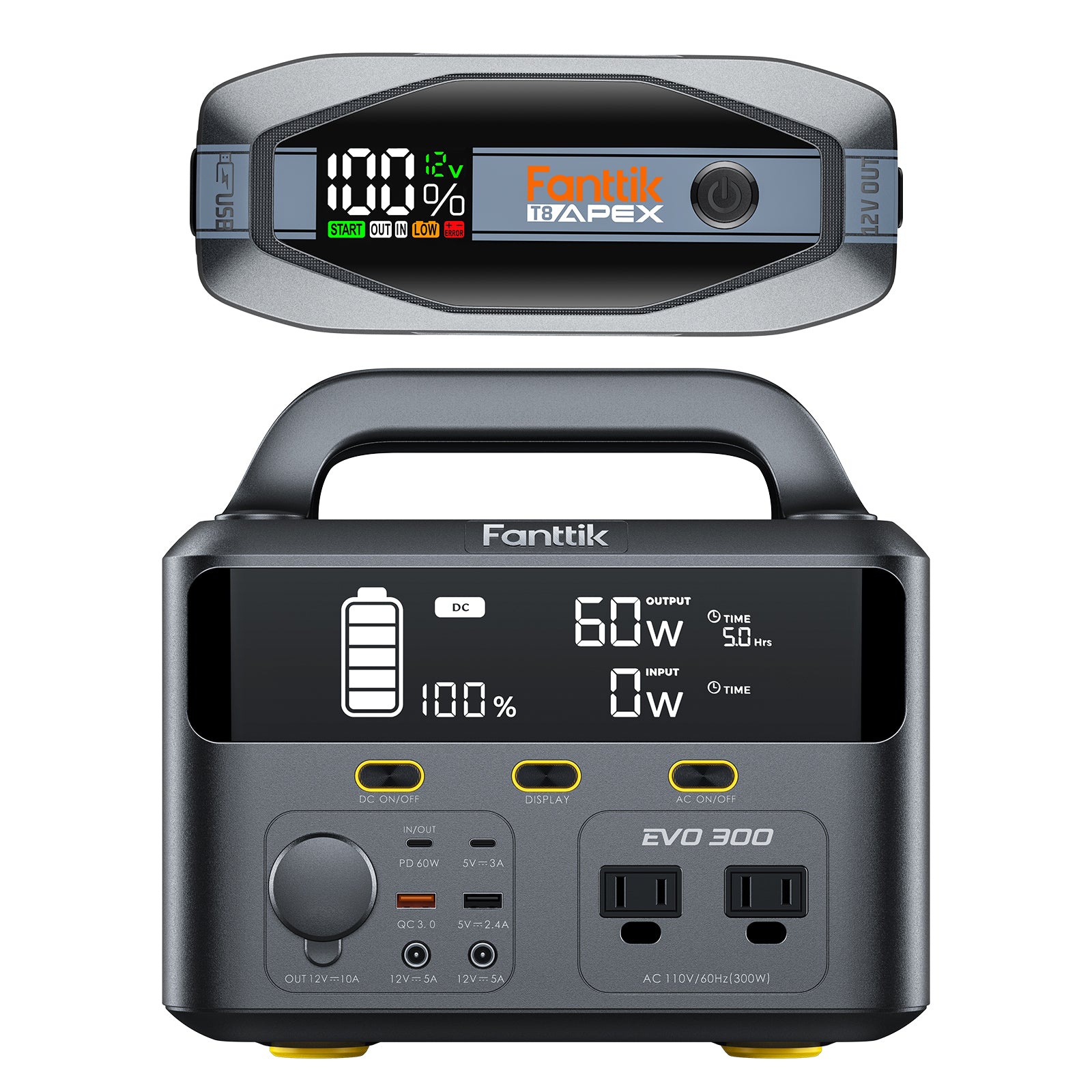 2025 T8 APEX Jump Starter Standard Package and EVO 300 Portable Power Station