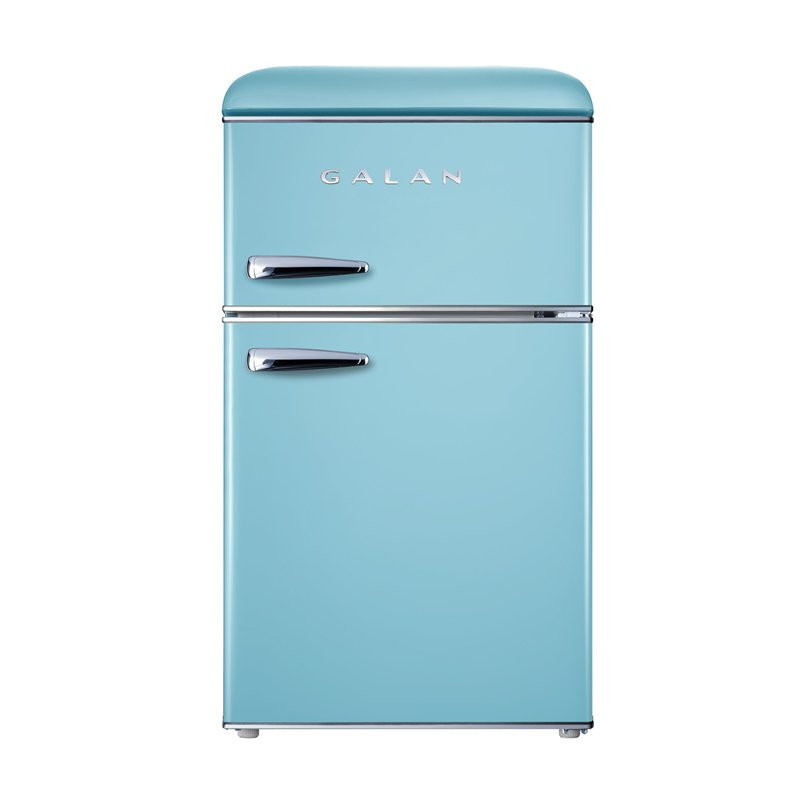 3.1 Cu.ft Dual Door Retro Refrigerator True Freezer, Blue